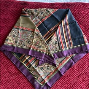 Talbots 100% silk Elegant Multicolor Patterned Scarf. ~34” square